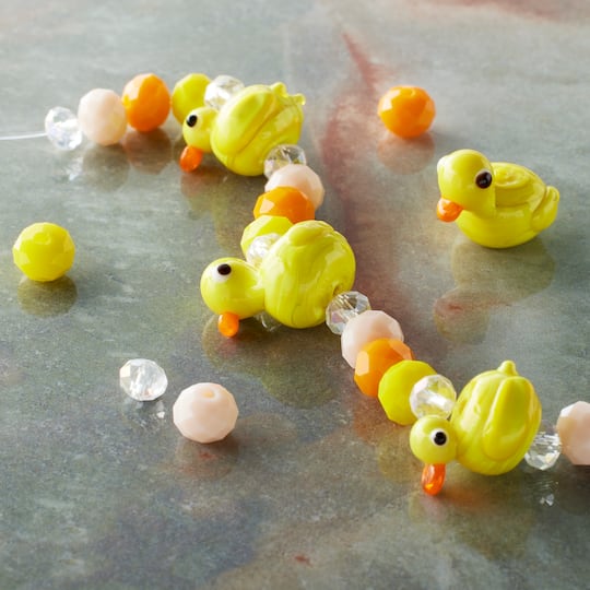 12 Pack: Yellow Duck Lampwork Glass Bead Mix by Bead Landing™